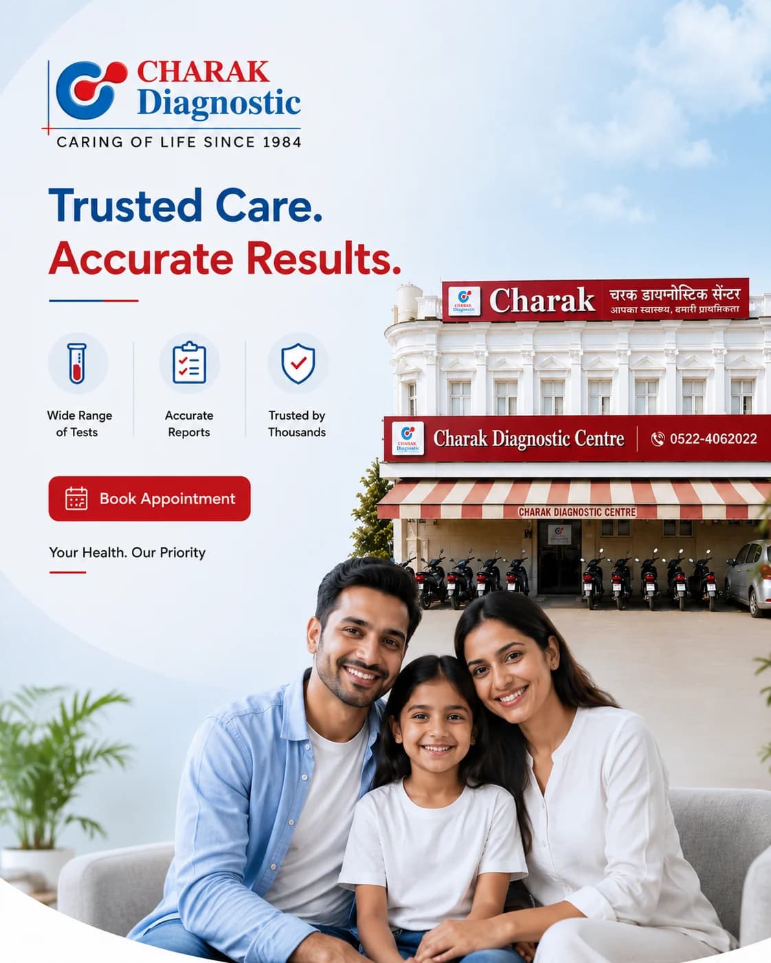 Trusted care, accurate results at Charak Diagnostic Centre — book an appointment